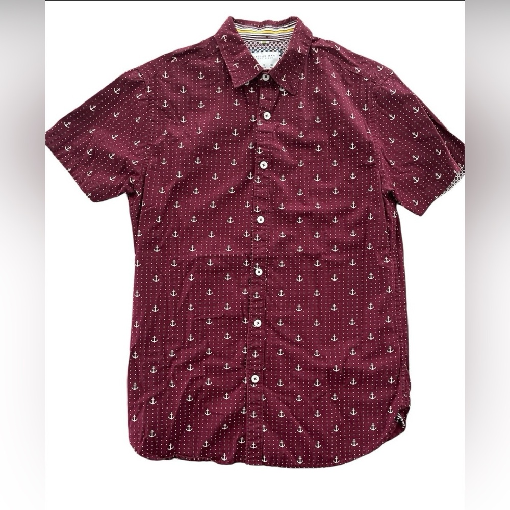 Cactus Red and White Casual Button Down Shirt